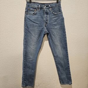 Levi's 501 Skinny Button Fly Medium Wash Jeans Size 27x28